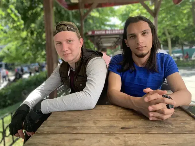 Najem and his brother Qusay Noor. Image by AJ Naddaff. Turkey, 2019.