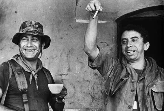 Lieutenant Colonels Sigifredo Ochoa Pérez and Domingo Monterrosa, San Vicente. Image courtesy Association of Military Veterans of El Salvador (via Facebook). El Salvador, 1983.