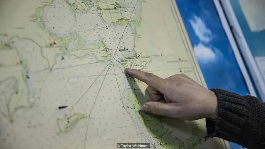 Kazakhstan’s 12km-long dyke, pointed out on a map here, saved part of the North Aral Sea – by connecting it to the South Aral Sea. Image by Taylor Weidman. Kazakhstan, 2018.