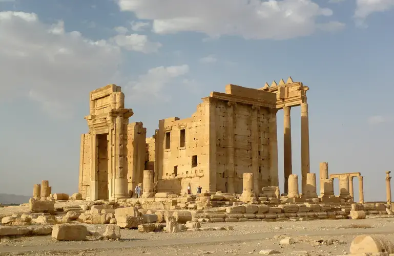 The Temple of Bel stands in the historical city of Palmyra. Image by Sandra Auger. Syria, 2010.