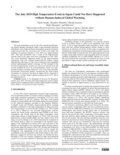 The paper published by Imada et. al., May 2019.