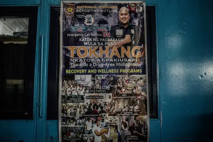 Poster promotes the ‘Tokhang’ campaign two years after it began. Image by James Whitlow Delano. Philippines, 2018.