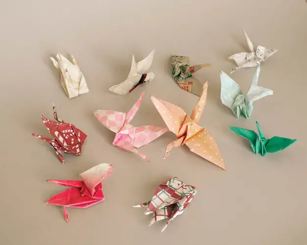 Origami cranes: Items from the February 14, 2008, Memorial Collection, Northern Illinois University Archives, Founders Memorial Library. DeKalb, IL. Image by Andres Gonzalez.