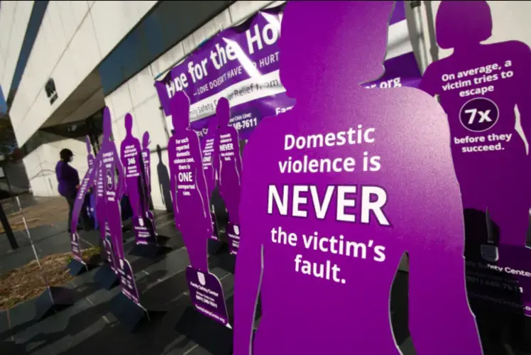 The Family Safety Center unveiled a “Silent Witness Memorial” in November in memory of victims of domestic violence-related homicides. Image by Karen Pulfer Focht/Special to Daily Memphian. United States, 2020.<br />
