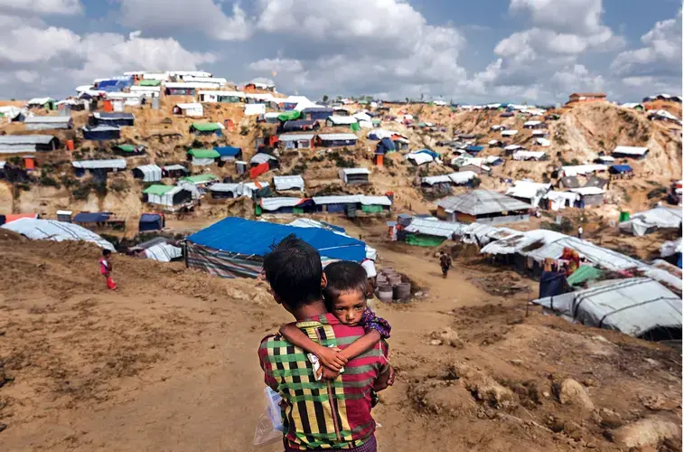 Four-year-old refugee Sami Alter suffers from acute malnutrition. Bangladesh, one of the poorest countries in the world, is struggling to handle a public-health “time bomb.” Image by Patrick Brown/Panos Pictures/UNICEF. Bangladesh, 2017.