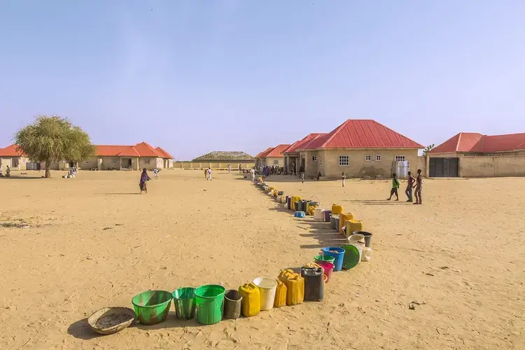 January 20, 2017: Gubio IDP Camp, Maiduguri, Borno. Image by Leslie Roberts. Nigeria, 2017.<br />
