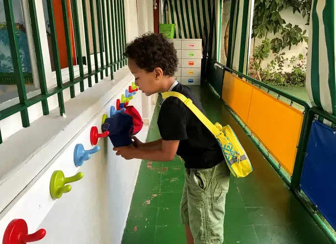 The author’s older son at his school in Morocco. Image by Jackie Spinner. Morocco, 2017.