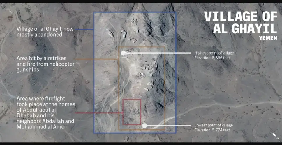 Map of the village of al Ghayil in the al Bayda province. Map courtesy of The Intercept.