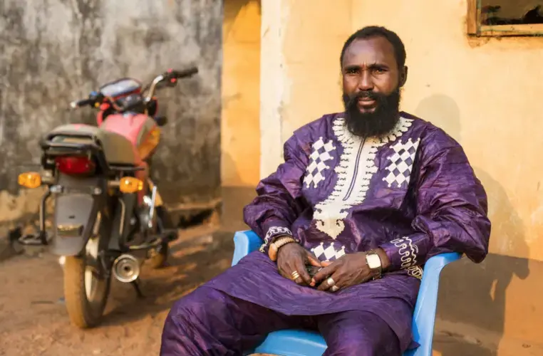 Mahamat Alkatim, the leader of an armed rebel group called the Central African Patriotic Movement. Image by Jack Losh. Central African Republic, 2018.