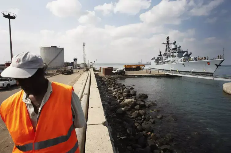 A port in Djibouti, where Russia was barred from building a military base. Image by Carsten Koall. Djibouti, 2018.