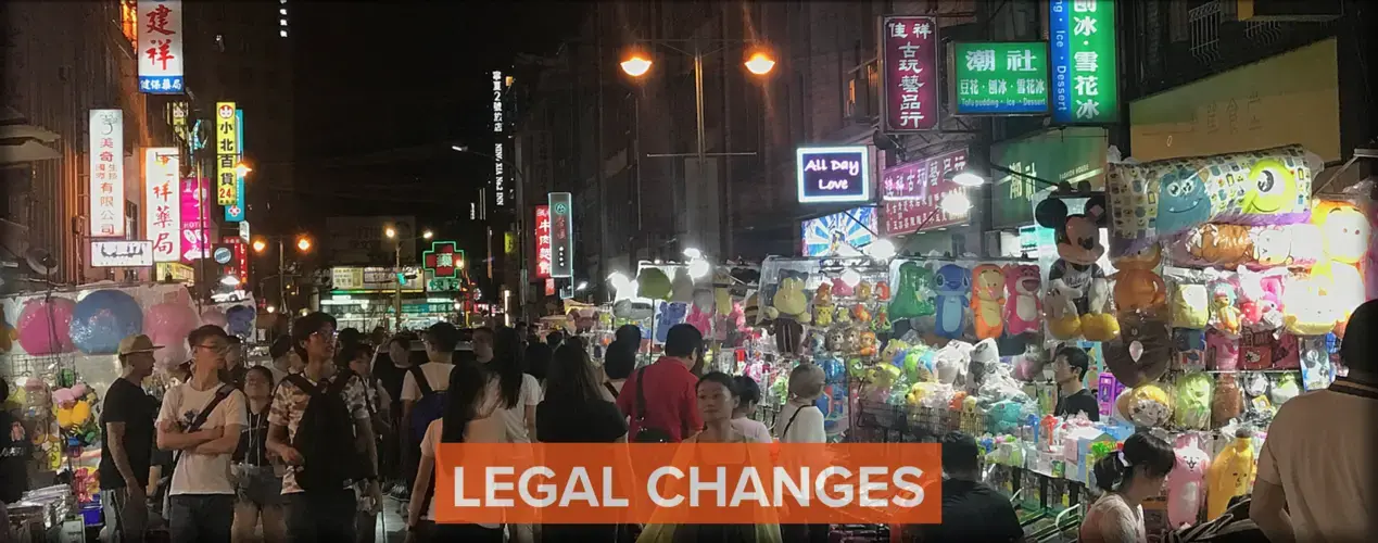 Vendors offer specialty dishes and other wares at one of dozens of night markets in Taipei. Image by Melissa McCart. Taiwan, 2018. 