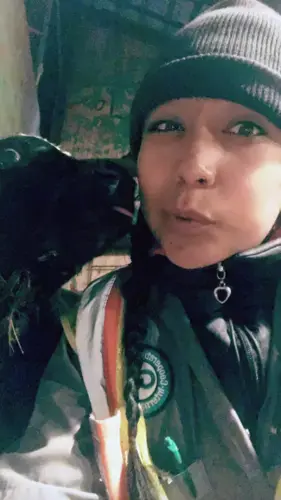 Ana Karen Barragán with a young dairy cow. Image courtesy of Ana Karen Barragán. United States, 2019.