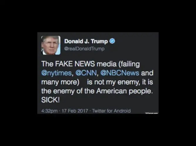Trump's 'FAKE NEWS' tweet.