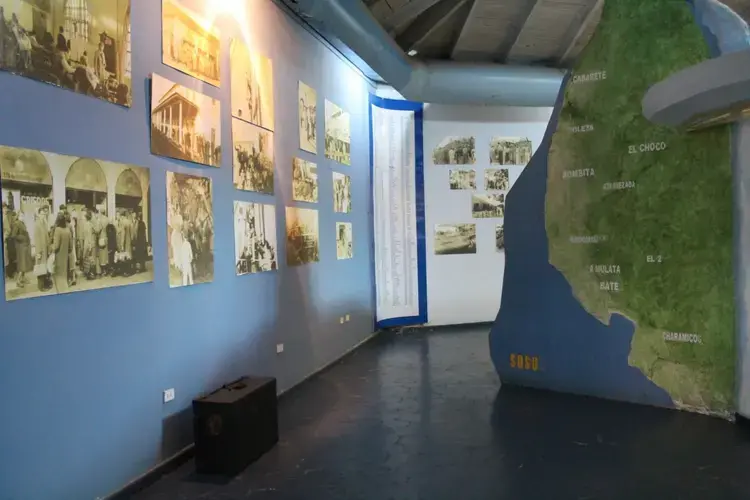 The Jewish museum includes a town map that has lost one of its adhesive letters and now only spells “Sosu.” Image by Emily Codik. Dominican Republic, 2017.