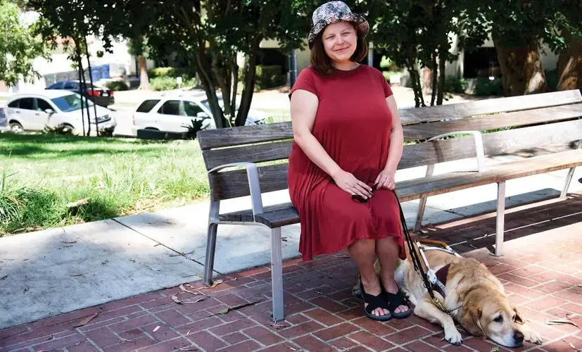 Lasting Effects: Survivor Margeaux Gray has lived with visual impairment, gastroparesis, peripheral neuropathy, and complex PTSD for decades, after being sex-trafficked starting at age 5. Image by Isabella Gomes. United States, 2019.