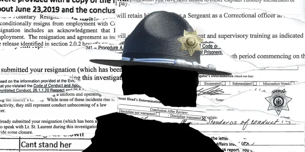 Maine is one of only a few states where law enforcement discipline records are public. But that doesn’t always result in transparency. Illustration by Natalie Williams/BDN.<br />
