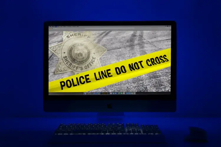 Sheriff’s offices in Maine too often provide little to no information about some of their officers’ worst offenses on the job. Photo illustration by Natalie Williams/BDN.<br />