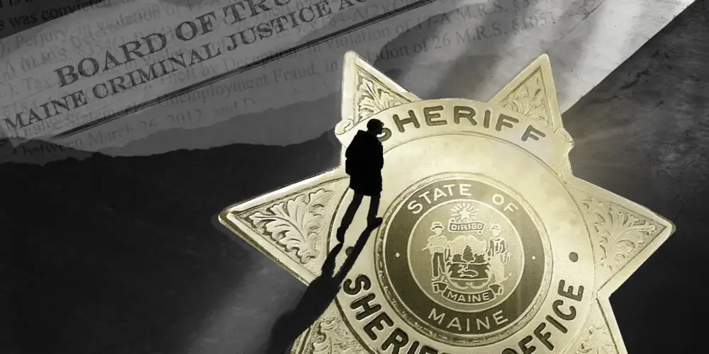 Unlike in other states and professions, Maine law largely does not give the academy power to punish officers for misconduct that is not a potential criminal offense. Illustration by Natalie Williams/BDN.<br />