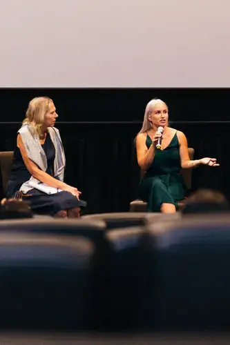 Image from panel discussion following the premiere of 'This Little Land of Mines'. United States, 2019.