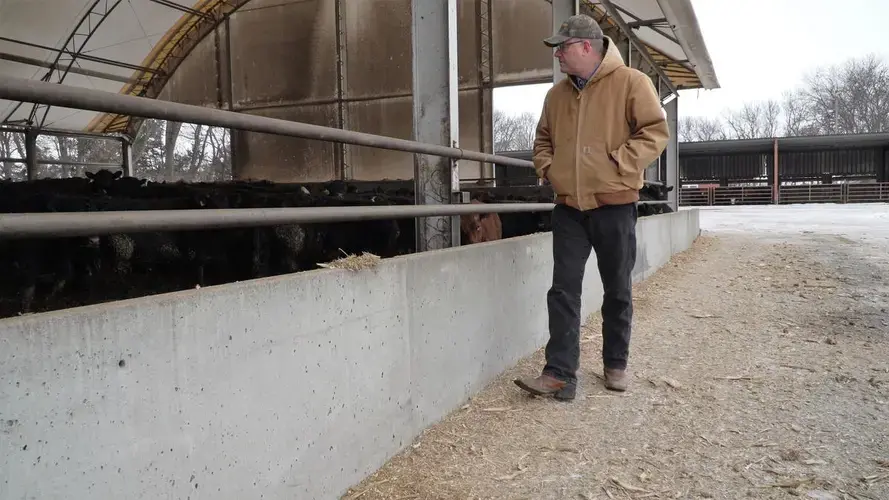 Scott VanderWal, vice president of the American Farm Bureau and president of the South Dakota Farm Bureau, raises cattle and crops near Volga, South Dakota. Image by Brad Van Osdel / South Dakota Public Broadcasting. United States, 2020.