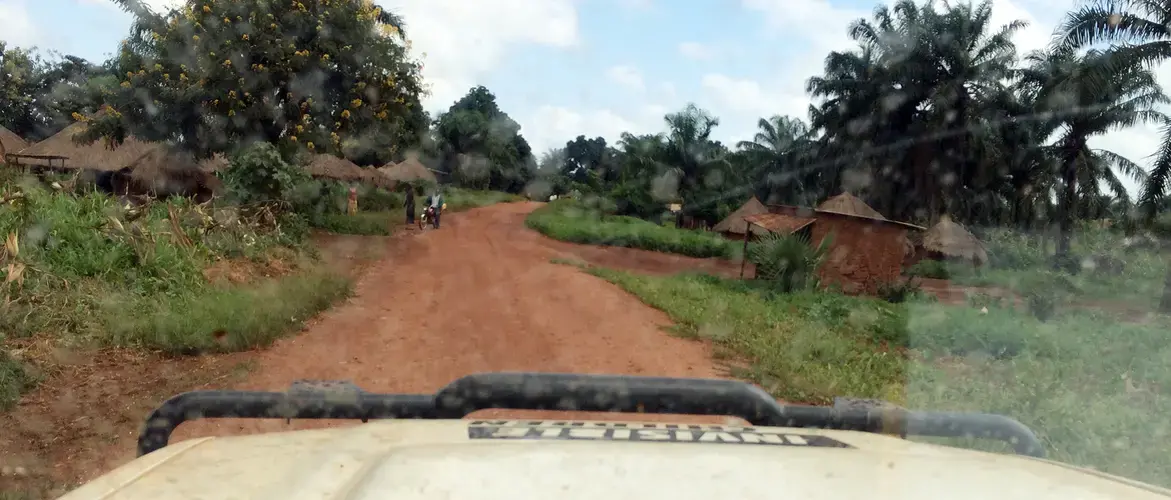 Route Quatre, the pockmarked dirt road that leads to Dungu, has long been a hotbed of LRA activity. Image by David Gauvey Herbert. Congo, 2017.