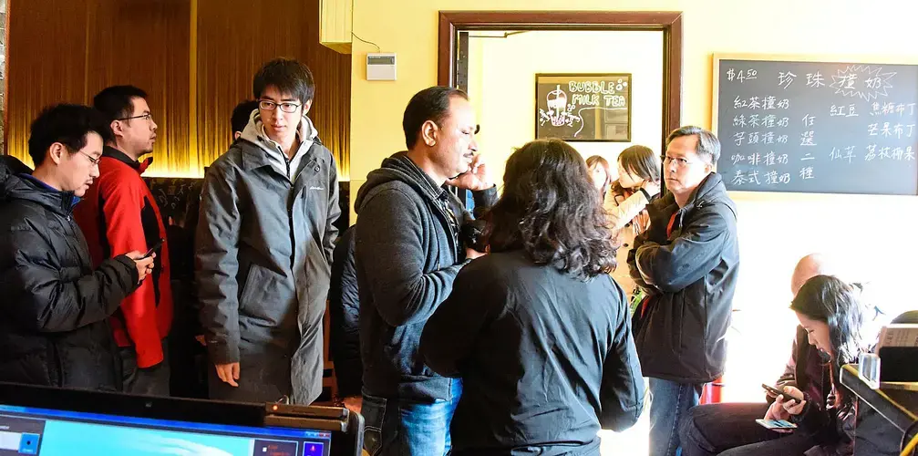 People wait for tables at Everyday Noodles in Squirrel Hill. Image by Darrell Sapp. United States, 2018. 