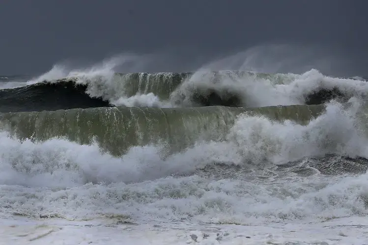 Nauset Light beach as Hurricane Dorian passed. Image by John Tlumacki. United States, 2019.
