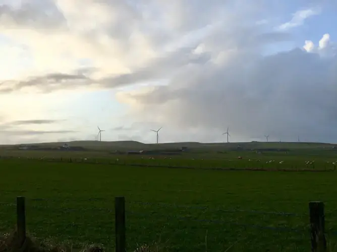 Wind turbines on the Orkney mainland. Image by Maggie More. United Kingdom, 2020.