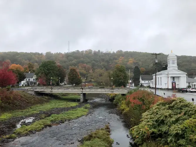 The picturesque bridge in Honesdale. Image by Jordan Wolman. United States, 2020.<br />