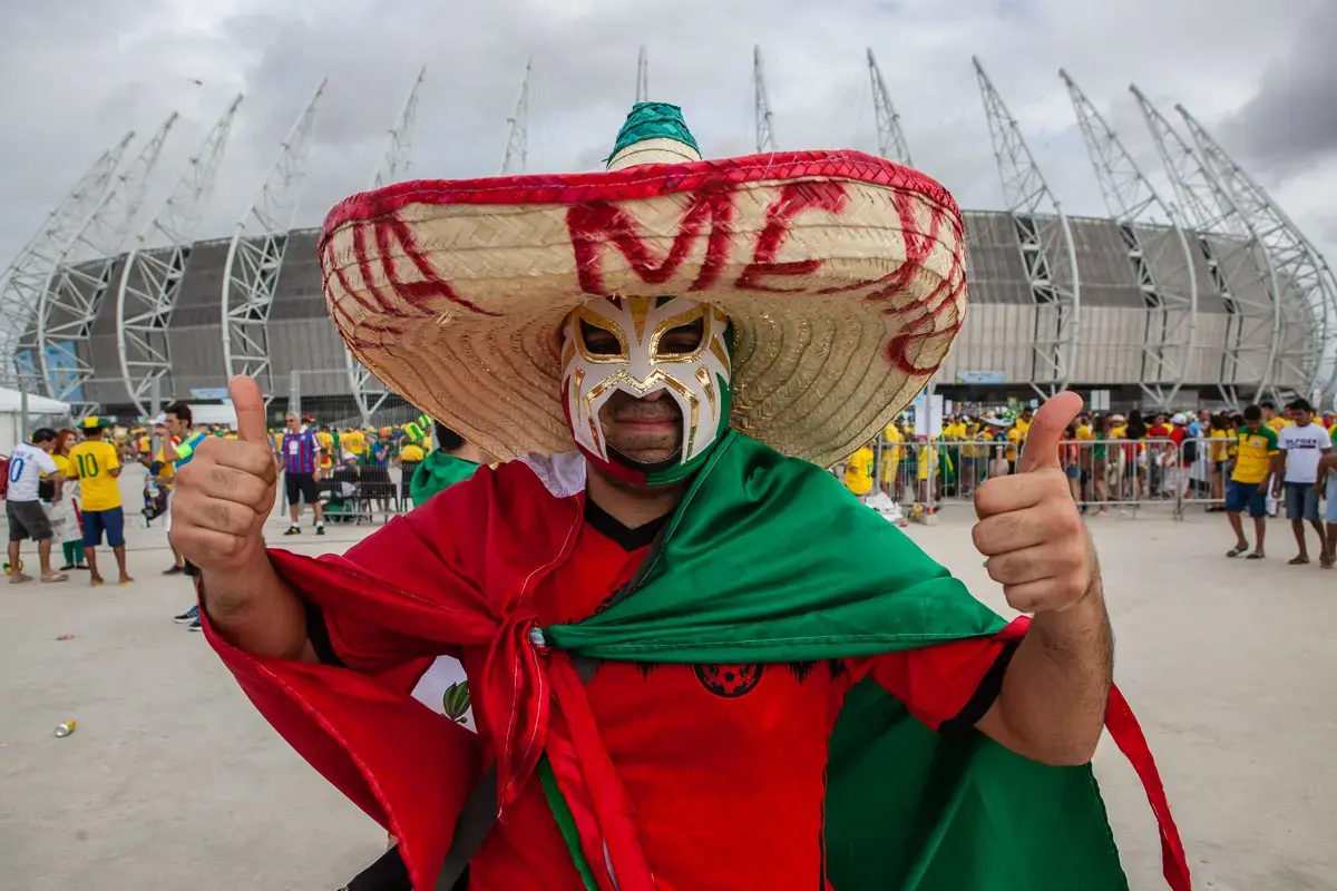 Fan with luchador mask & sombrero, Here's another cool fan-…