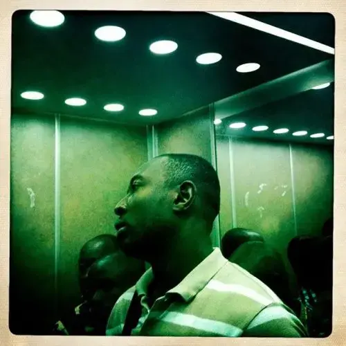 We were on assignment in #IvoryCoast; on the first day, in an #Abidjan elevator, I lifted my phone and made this simple photograph.