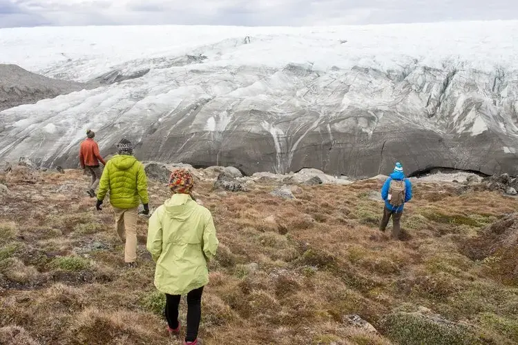 The science team went to the edge of the ice sheet the day before flying out to the field site. Image by Amy Martin. Greenland, 2018.