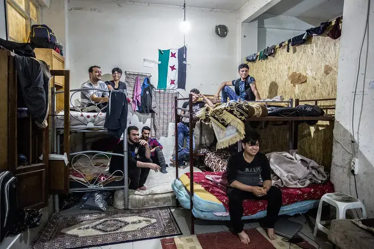 Refugee sleeping quarters in Istanbul. Image by Emily Kassie. Turkey, 2016.