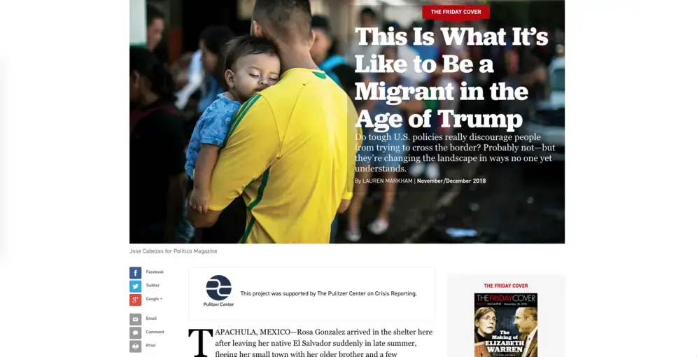 Politico credit for Pulitzer Center support.
