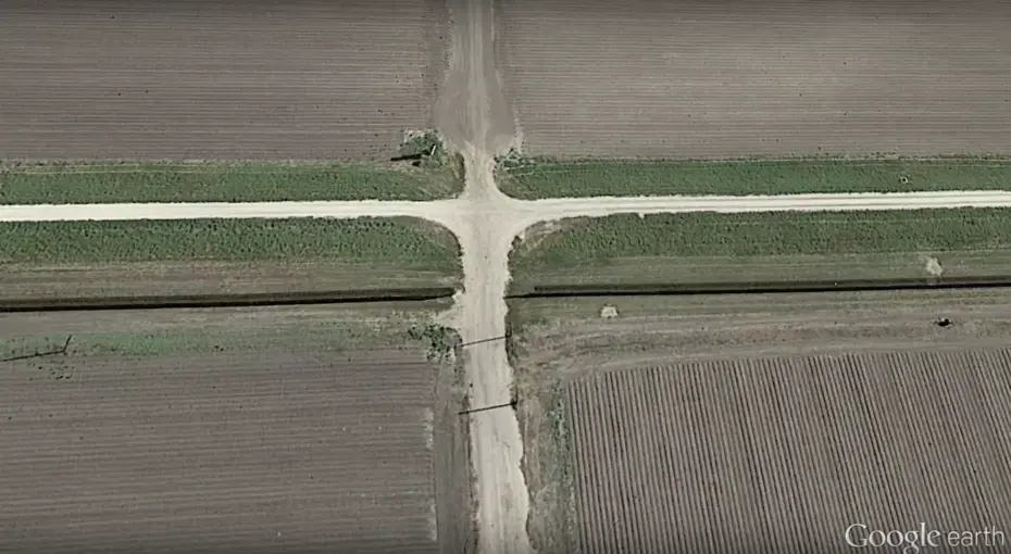 Fotograma aéreo de la frontera
