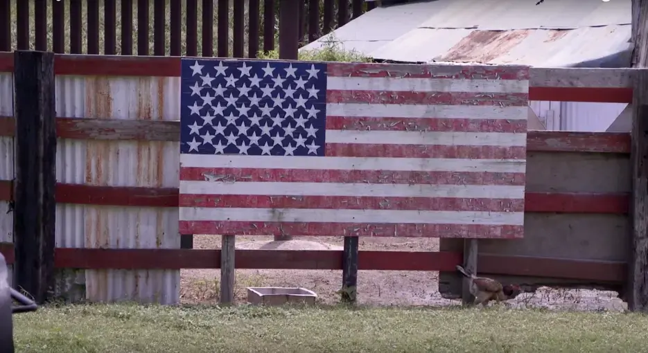 Still of American flag