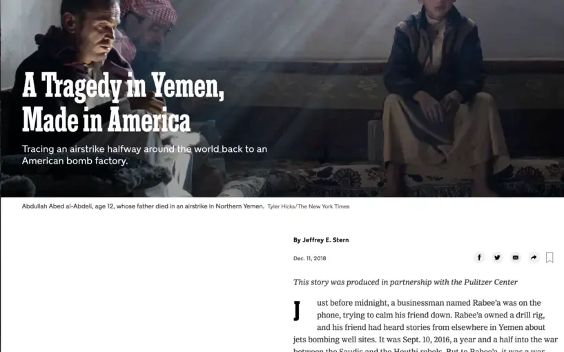 The New York Times Magazine credit for Pulitzer Center support