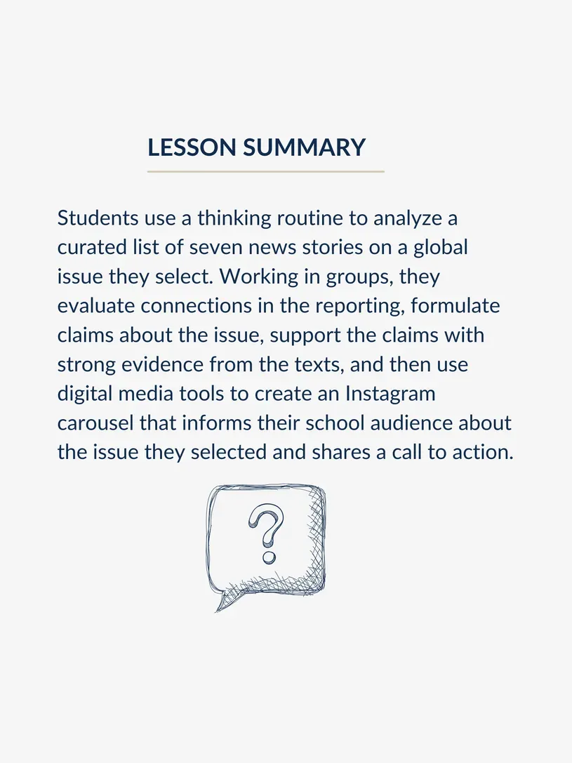 A graphic of a question mark in a thought bubble below the unit summary text.