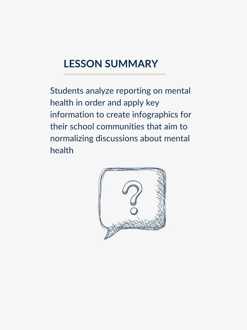illustration of thought bubble under text summary of lesson