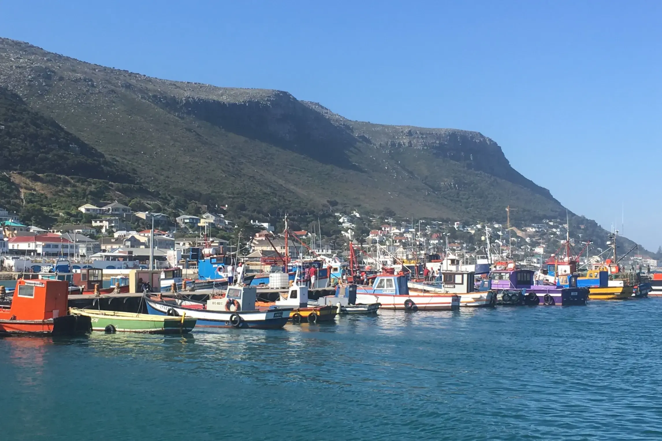 Fishing boats line the shores of Kalk Bay