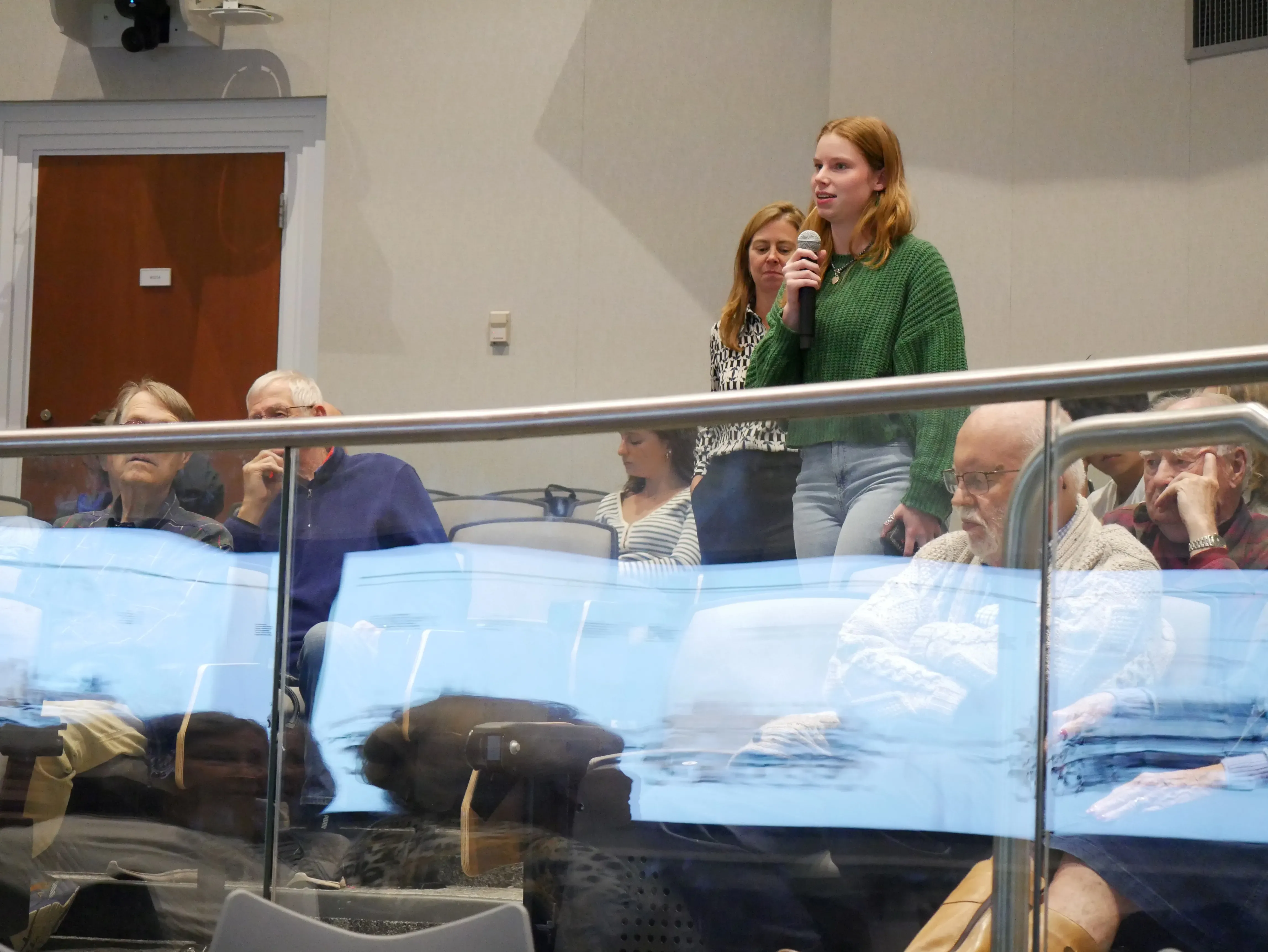 A student asks a question at the Davidson College Dean Rusk Lecture: 'Hope Behind the Headlines—Why Now Is Not the Time To Forget Ukraine' event