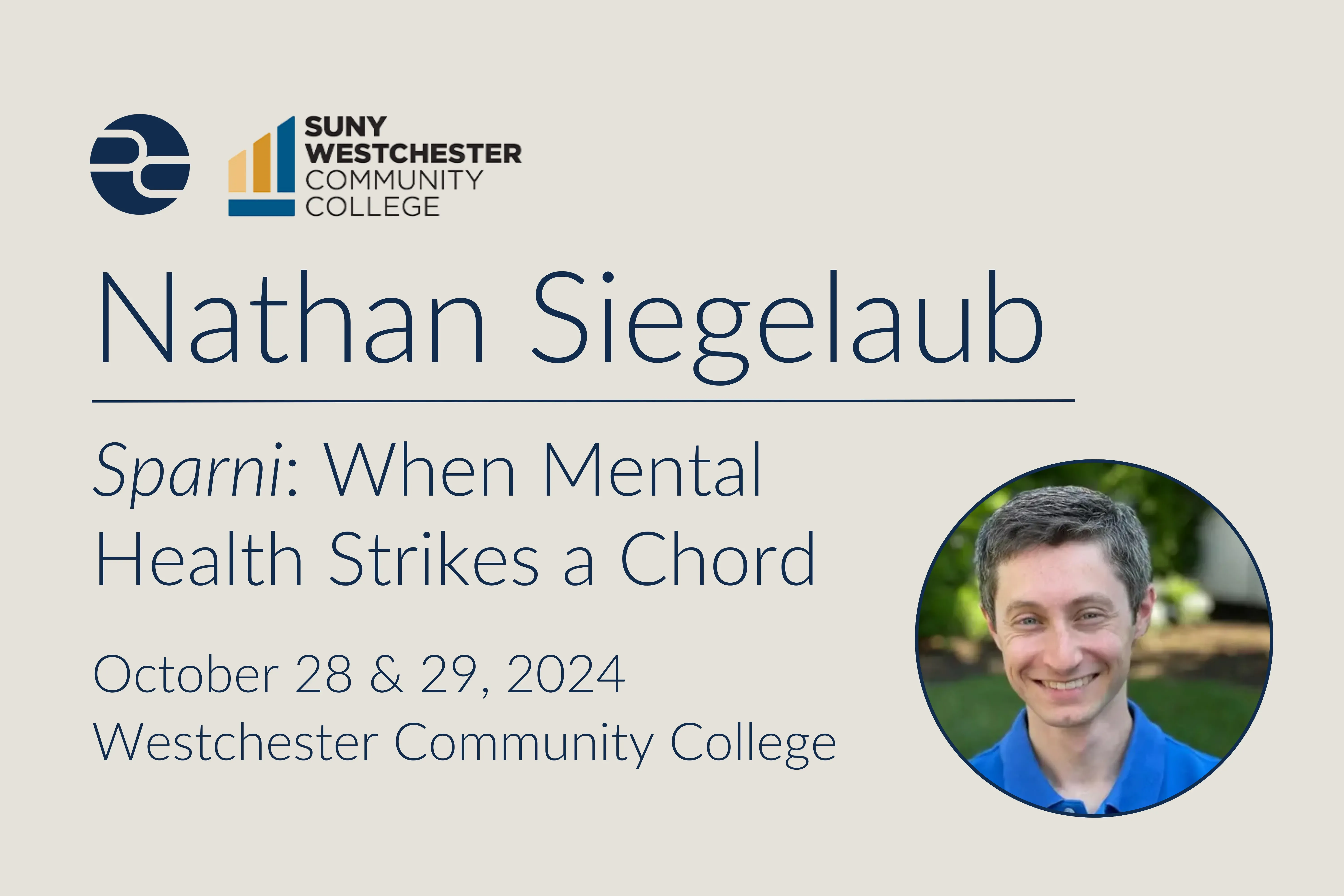 Event graphic with title and speaker headshot