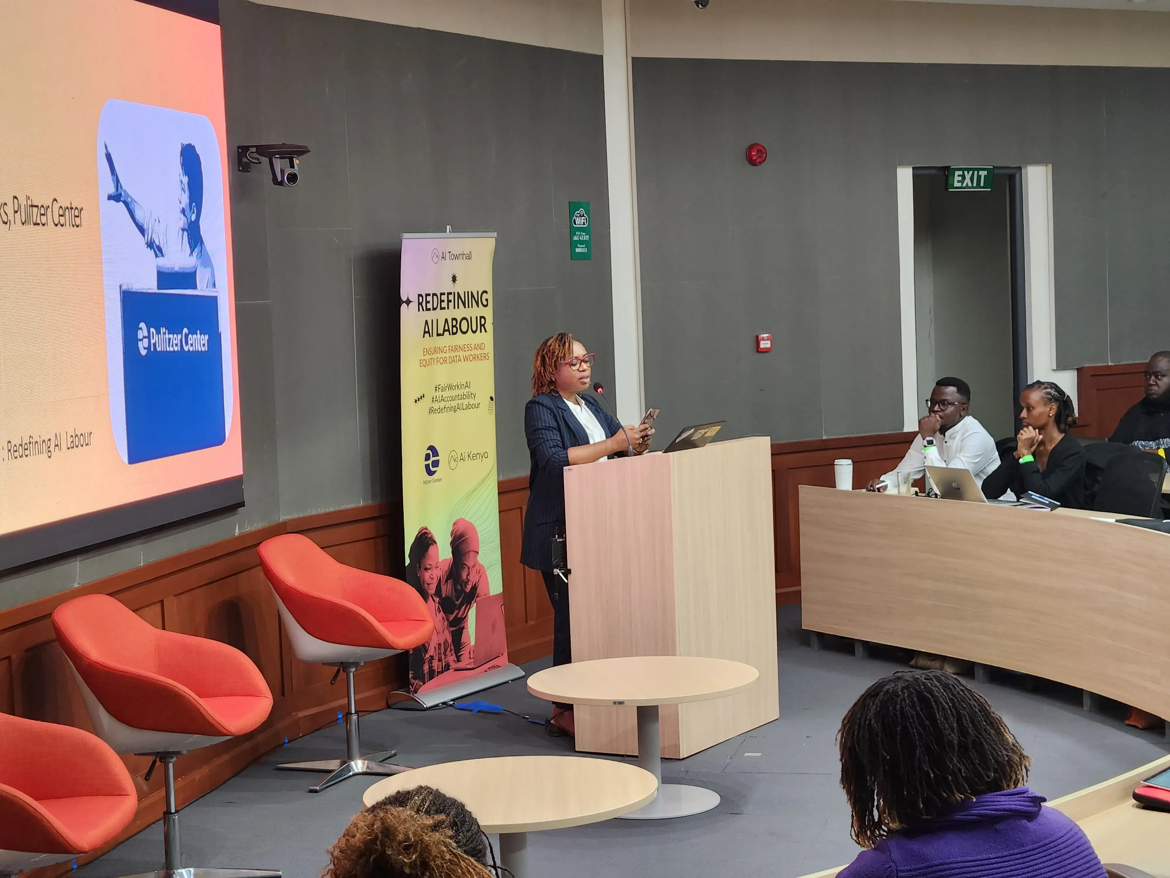Afy Malungu speaks at the townhall event