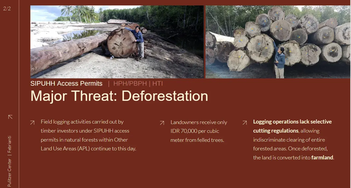 "Major threat: Deforestation" infographic