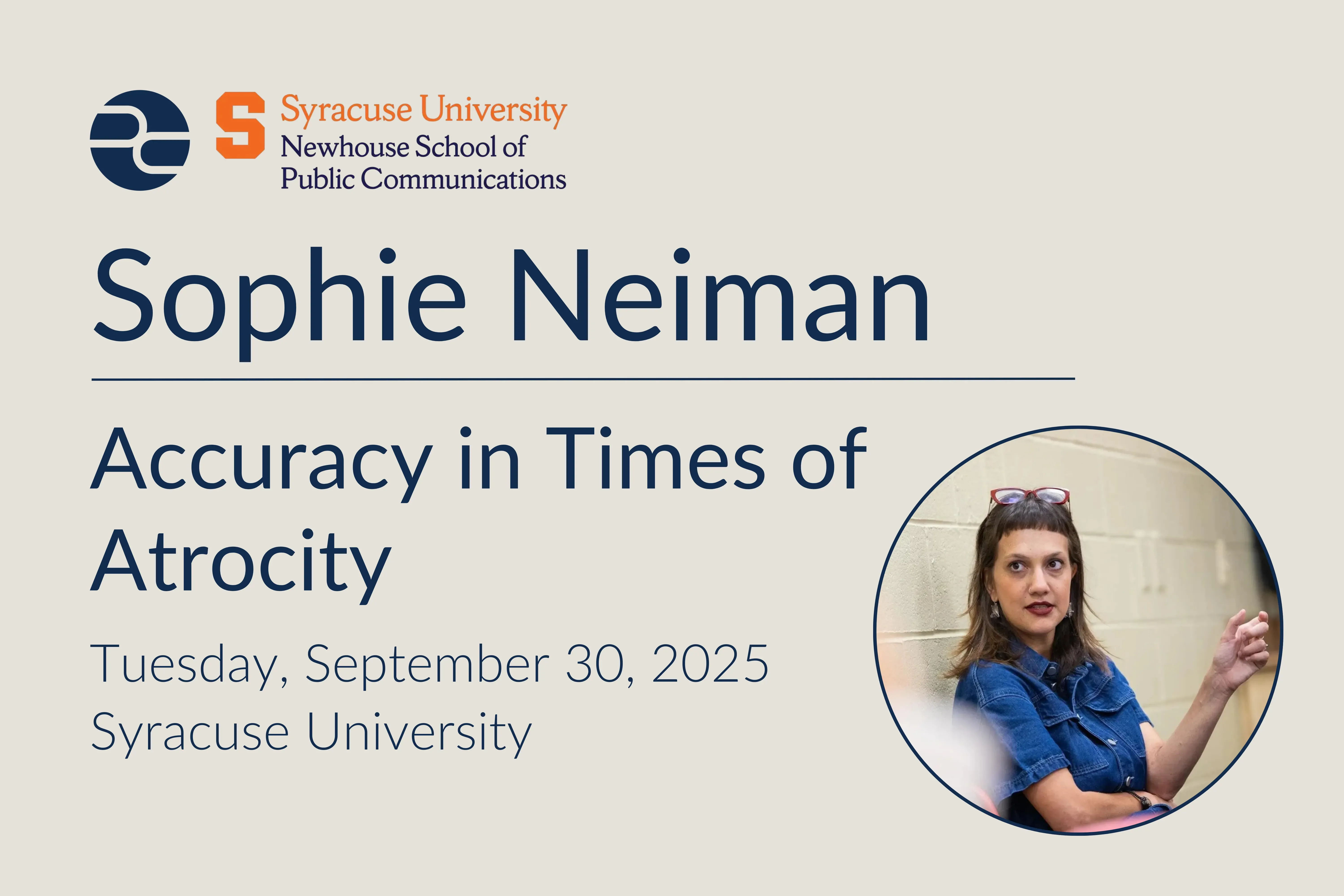 Sophie Neiman on Accuracy in Times of Atrocity event