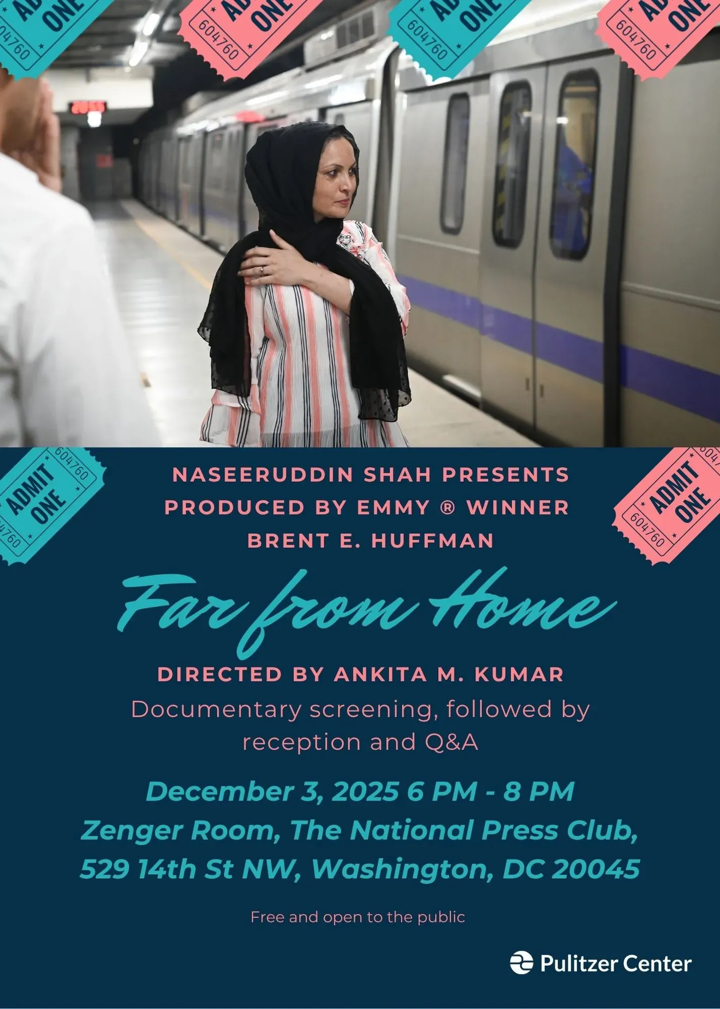 Flyer for the screening of short-doc 'Far From Home'
