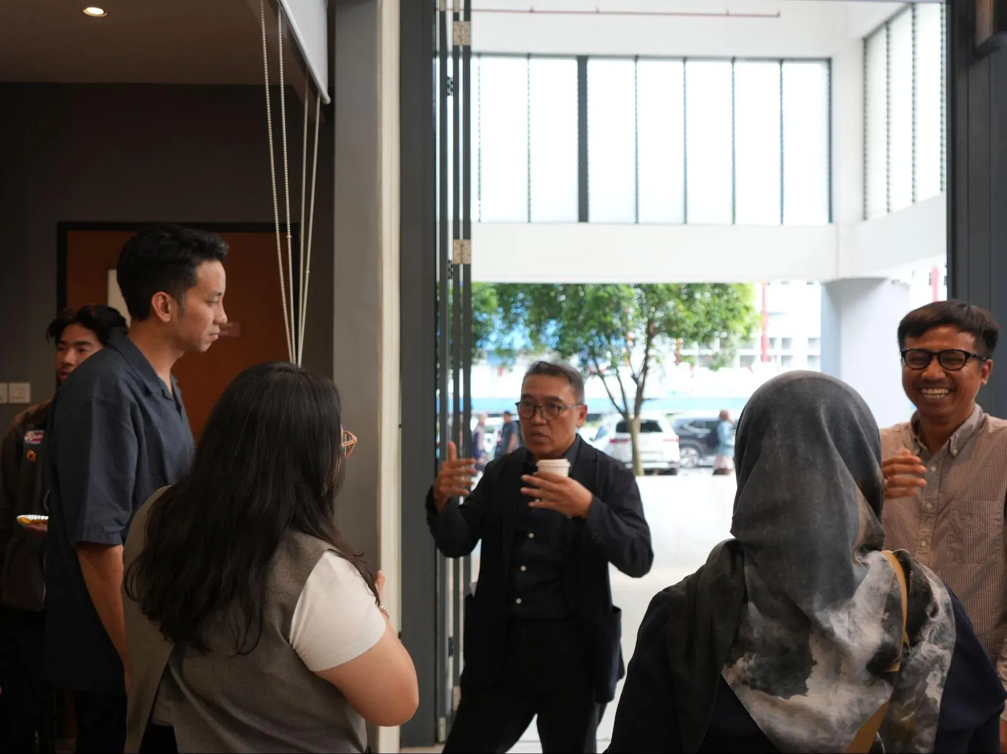Pulitzer Center’s team and ITB Vice Rector Prof. Andriyanto Rikrik Kusmara.  Image by School of Arts and Design, ITB, Indonesia, 2025