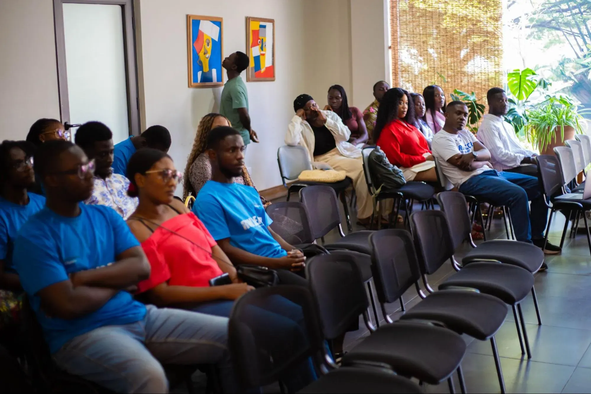 Participants during the in-person youth engagement session