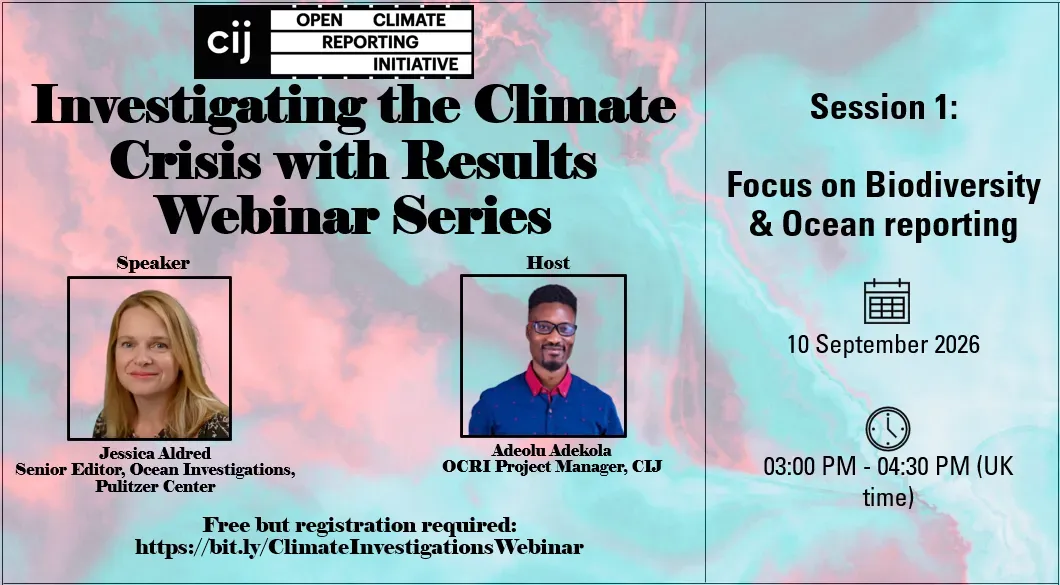 Investigating the Climate Crisis with Results Webinar Series Session 1: Focus on Biodiversity and Ocean Reporting