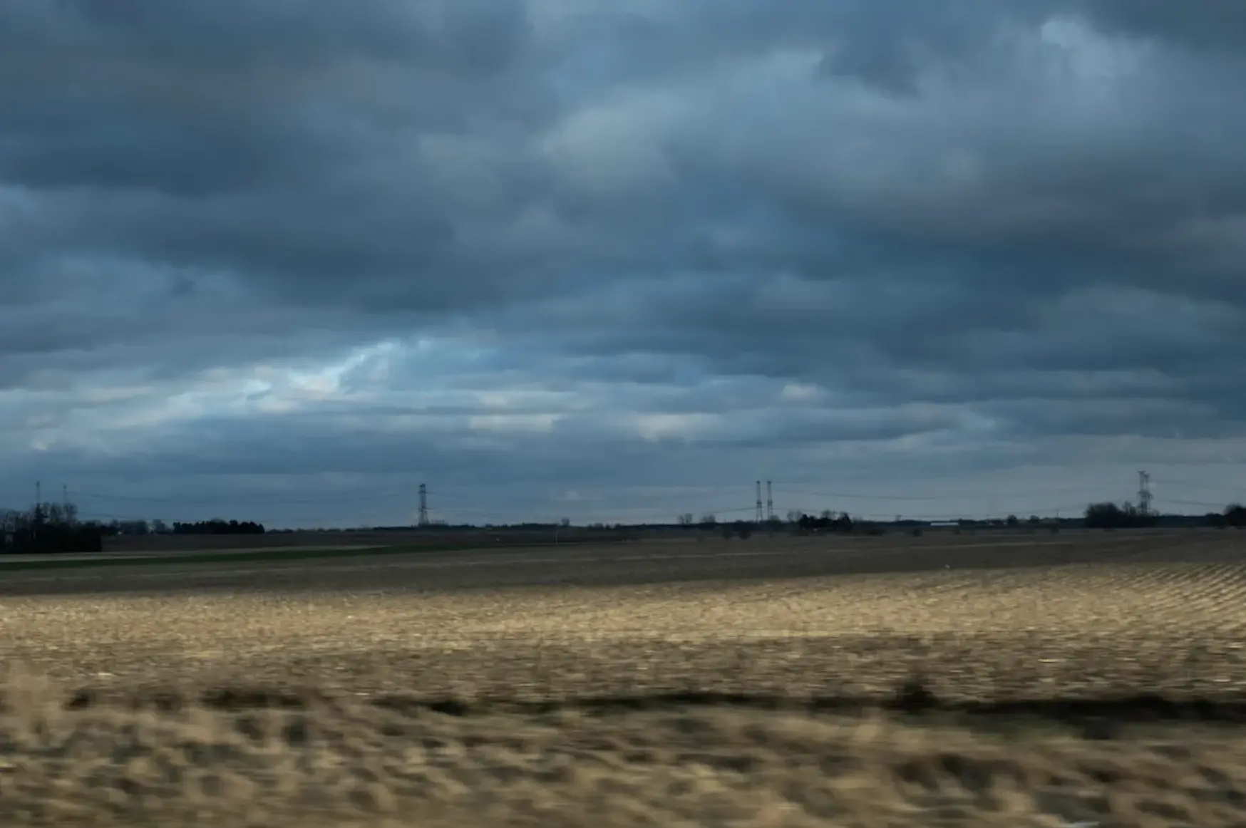 view of field beside road